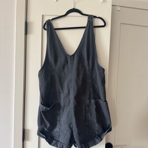 We The Free Faded Black Denim Romper